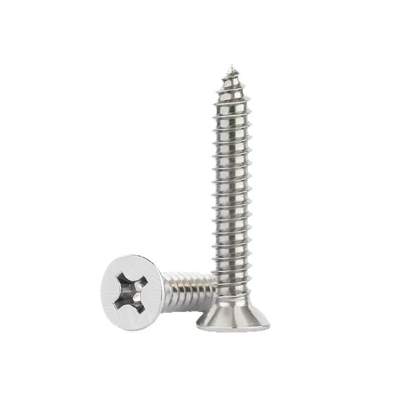 Sortiment an selbstschneidenden Holzschrauben mit Flachkopf und Kreuzschlitz aus Edelstahl 304