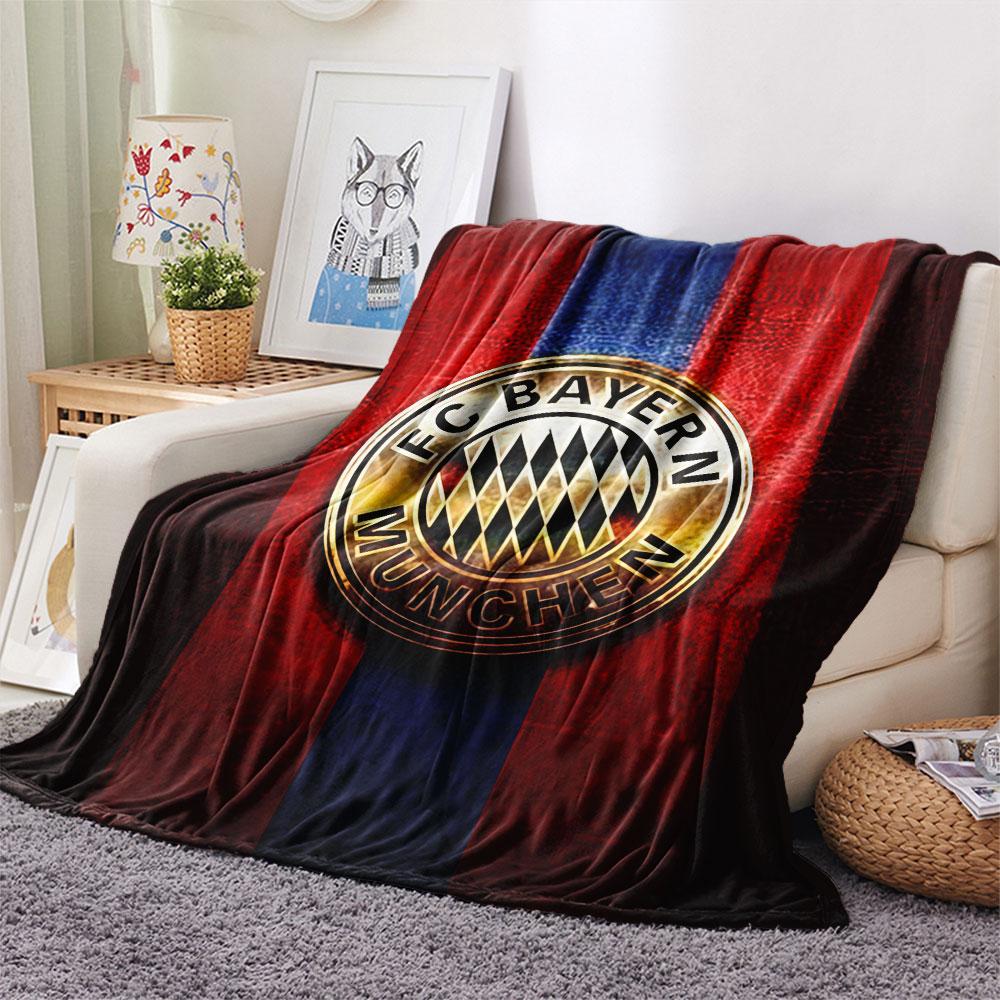 1PC FC Bayern Munchen Patterned Flannel Blanket Suitable For All Seasons for Home Decor Warmth and Comfort Gifts Holiday Present