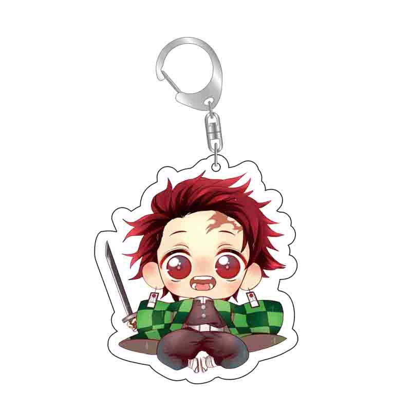 Anime Keychains Keychain Demon Slayer Kimetsu No Yaiba Acrylic Key Ring Cute Funny Cartoon for Friends