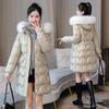 New Winter Thick Jacket Long Down Parka Women Bright Waterproof Overcoat Loose Warm Cotton Coat Hooded Parka