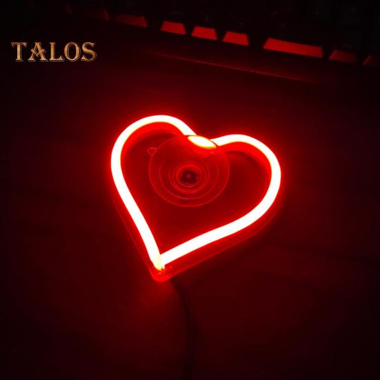 Lumină neon LED în formă de inimă Moduri bliț stroboscopic Instalare simplă super luminoasă Semn de afișare LED Accesorii pentru iluminat auto