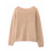 2026 Autumn/Winter Pure Wool Hand-Embroidered Women's Loose Sweater with Round Neck and Long Sleeves