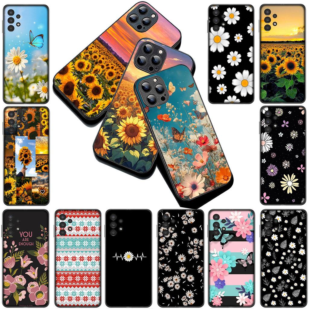 Phone Cover for Samsung Galaxy S25 S24 S23 FE Ultra Plus S7 Edge S25+ S23+ A56 5G Soft Case Sunflower Fresh Little Daisy Flower