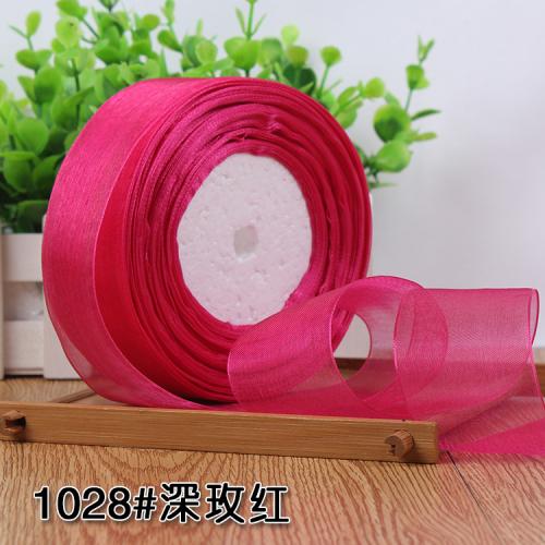 50yards/roll 12/15/20/25/40mm Organza Ribbon Wholesale Gift Wrapping Decoration Christmas Silk Ribbons Lace Fabric DIY Crafts