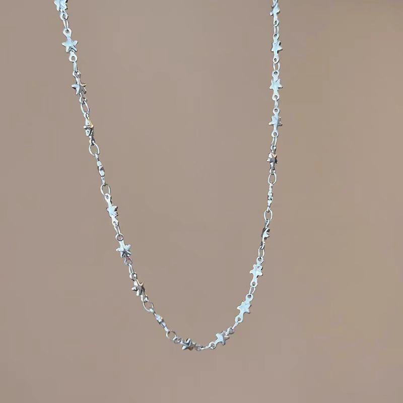 Y2K Double-Layer Star Pendant Necklace for Women Exquisite Sweet Collarbone Chain Vintage Causal Versatile Party Jewelry Gift