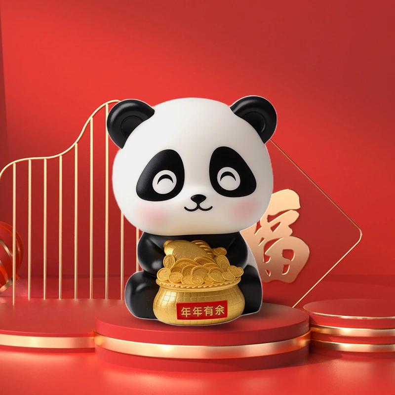 Ornamenti per Auto Caldi Gatto Portafortuna Solare Panda Giocattolo Automatico che Annuisce Bambola Negozio Auto Reception Decorazione Creativa Regali di Festa
