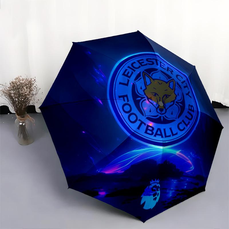 Leicester City FC Pattern, Automatic Folding Umbrella, Portable and Foldable Design, 8 Ribs, a Christmas or Birthday Gift.