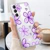 Flowers Leaves Print Case For Samsung S26 Ultra S25 FE S24 S23 S22 Plus S21 A15 A25 A35 A55 A16 A26 A36 A56 A17 A37 A57 5G Clear TPU Soft Cover