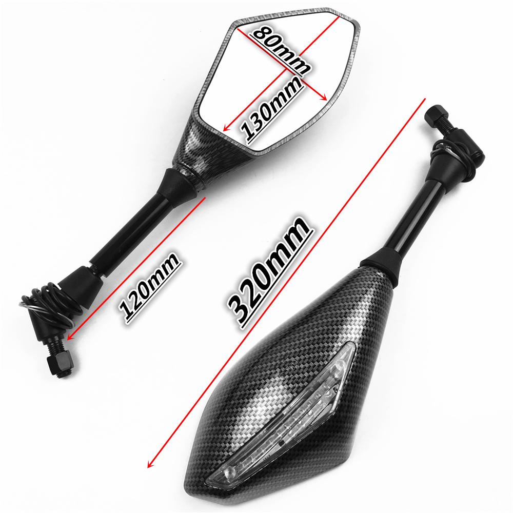 1 set LED Blinkers Sidobackspeglar Blinkersindikator Backspegel Motorcykel För Honda Suzuki Kawasaki Ducati Yamaha
