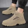 Mens Waterproof Work Boots Martin Style High Top Casual Outdoor Hiking Shoes With Rubber Sole