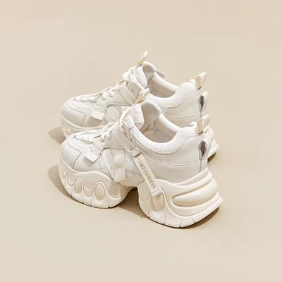 Small Waist Breathable Clunky Sneakers Women's Autumn New Small Thick Bottom Elevator Wild Casual Sneaker