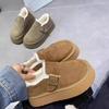 Neue Damenschuhe mit dicken Sohlen, Fleece-Schneestiefel, Einschlupfschuhe und Baumwollschuhe