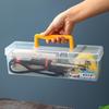 Transparent Six-Compartment Plastic Organizer Box with Lid