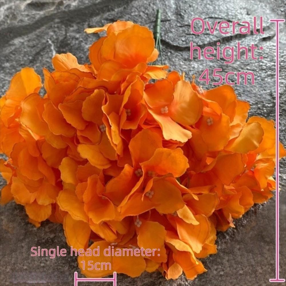 Leafless Design Hydrangea Flower Woolen Cloth 45CM Size Artificial Flower Five Headed Embroidered Ball Simulation Flower