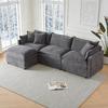 Ultra-weiches Modulsofa, aus Chenille und Massivholz, schneller Aufbau