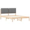Bed Frame with Padded Headboard Light Grey 120 x 190 cm