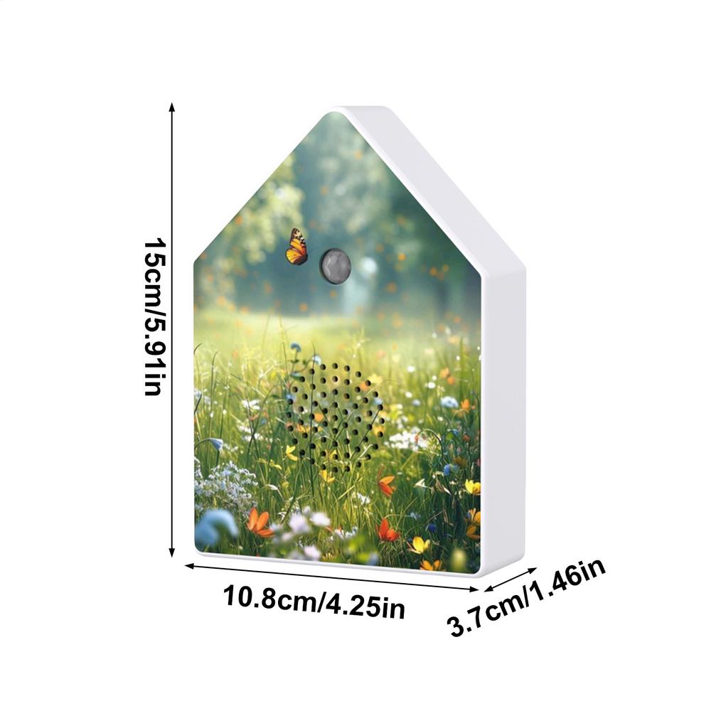 Natural Singing Chirping Bird Box Reed Butterfly Forests Pattern White Noise Music Device With Timer Sensor For Yoga Spa