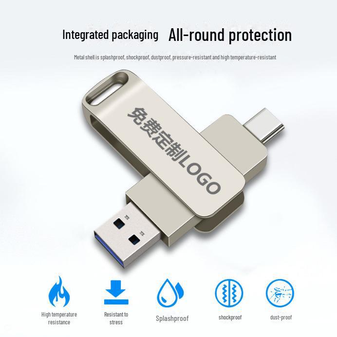 

Высокоскоростной флэш-накопитель Type-C USB 3.0 OTG емкостью 256 ГБ с двойным интерфейсом для мобильных устройств и компьютеров 4GB 2.0 серебряный
