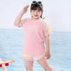 Split Style Pink Sun Protection Swimsuit for Girls - High School and Big Kids