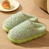 Mao Mao cotton slippers for home use in winter for couples, comfortable thick soles, non-slip and velvet to keep warm 2025 new cotton shoes