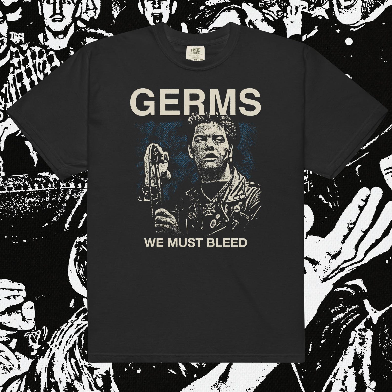 Germs We Must Bleed Darby Crash Punk Comfort Colors T-Shirt 2XL