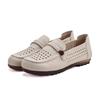 Genuine Cowhide Mom Shoes, Versatile Hollow Cutout Flat Casual Leather Shoes, Summer Soft‑Sole Breathable Slip‑on Shoes SA‑998‑1