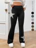 2025 Sporty Casual High Waist Micro Flared Star Pants