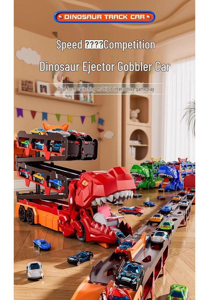 Dinosaur Deformation Toy Car Set - Triceratops & Tyrannosaurus Rex