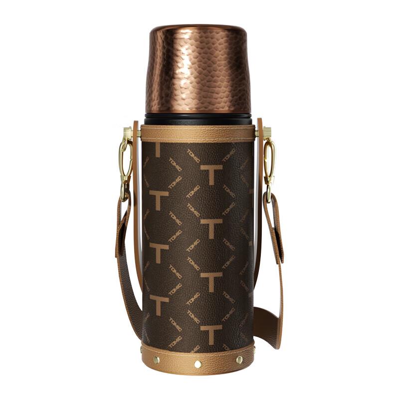 TOMIC Men s Hammered Pure Titanium Insulated Tea Mug