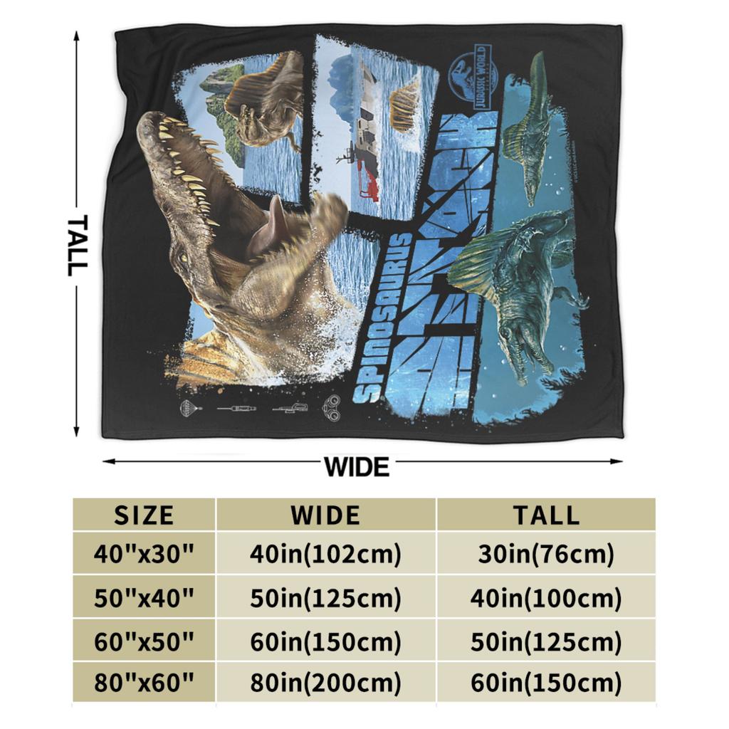 Jurassic Rebirth Spinosaurus Attack Världsplädar Dinosaurie Fleece Rolig Varm Pläd för Sängöverkast Höst/Vinter Utomhus