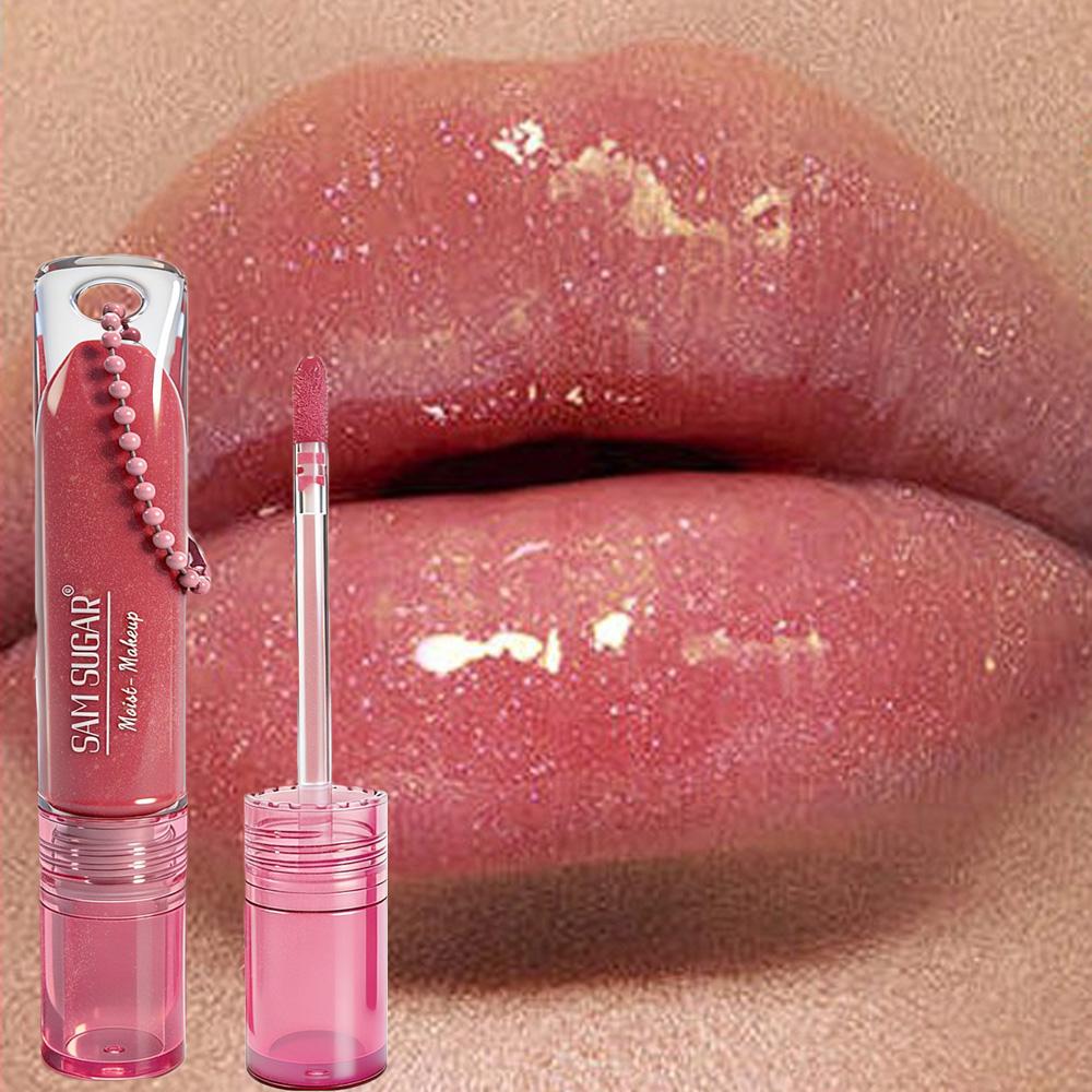 Lucidalabbra Perla Specchio Rossetto Idratante a Lunga Tenuta Lucentezza Glitter Smalto Non Si Attacca alla Tazza Jelly Pout Tinta Labbra Trucco