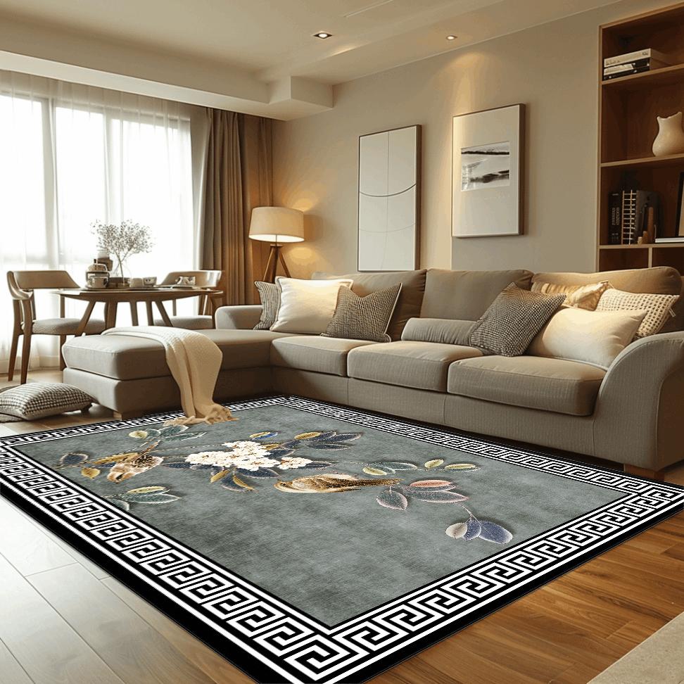 Chinese Style Flower Carpets for Living Room Retro Decoration Carpet Home Hall Sofa Area Floor Mat Bedroom Hallway Large Rugs