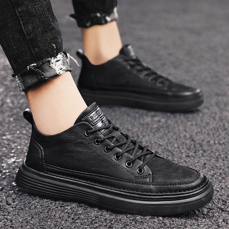 Fashion 2025 New Men's Shoes Lightweight PU Leather Casual Shoes Lace Up Walking Flats Fashion Leather Sneakers for Men Zapatos Casuales