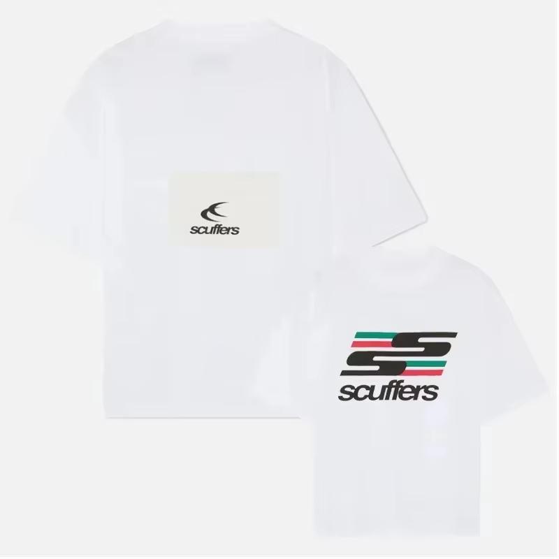 2025 Sudamérica Nuevo Trendy Estampado Zapatillas de Casa Camiseta Hombre Mujer Surf Vacaciones Camiseta Marcas de Lujo Calle Manga Corta Top Camiseta