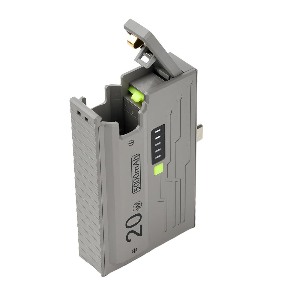 

1*21700 Battery Box DIY Kit 20W Fast Charging Power Bank Case Dual Mode Low Current Battery Charger Case With Ejection Plug сірий колір
