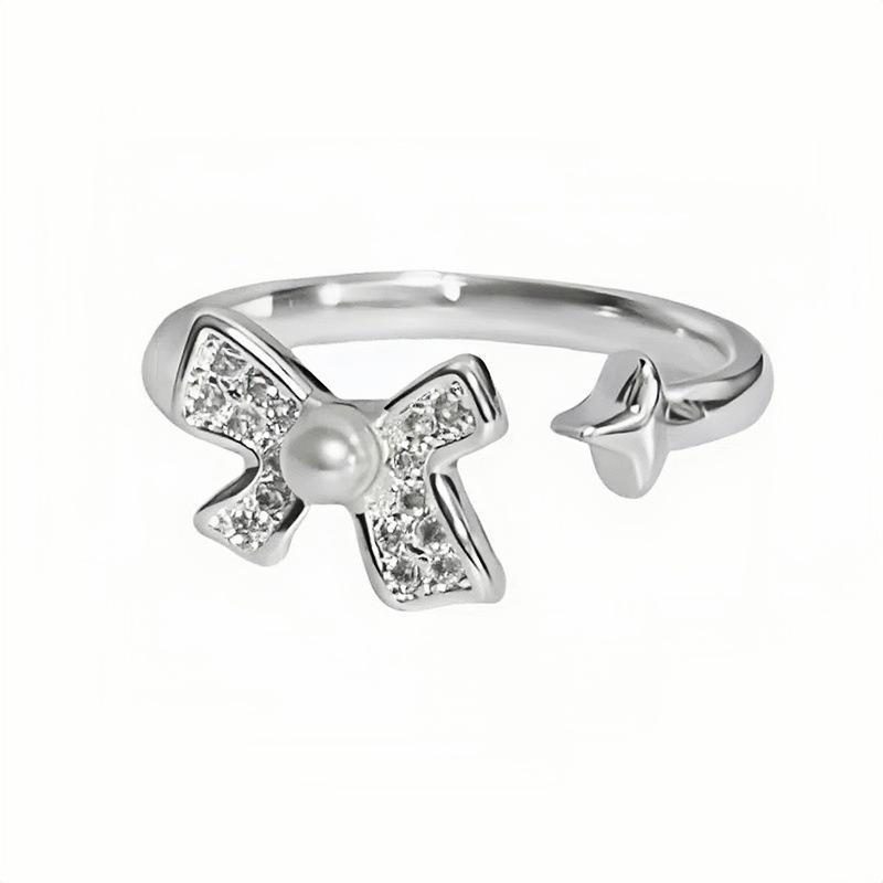 Super Fairy Butterfly Zircon Bead Open Ring Female Niche Design High Sense Personality Temperament Ring