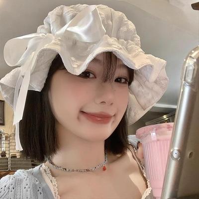 Spring and Summer New Korean Version of Court Hat Infant Ins Sweet Princess Hat Big Brim Sun Hat Foreign Style Small Moon Age Hat