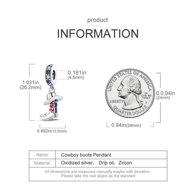 Charms Platared And Blue Cowboy Boots Stars Beads Fit Originalbracelets Charms For Women Jewelry Diy Making Gifts