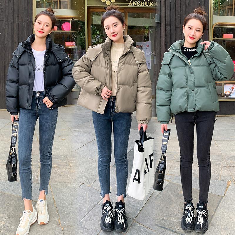 Internet celebrity explosion small man simple cotton clothes bread clothes women's autumn and winter new loose and thin hooded cotton