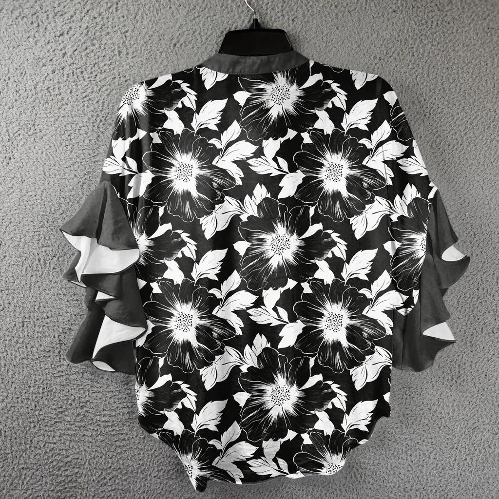 Summer Tops For Women Cute V Neck 3/4 Sleeve Blouses Floral Print Top Casual Shirts