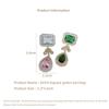 Green square earrings exaggerate the atmosphere colorful cubic zirconia earrings