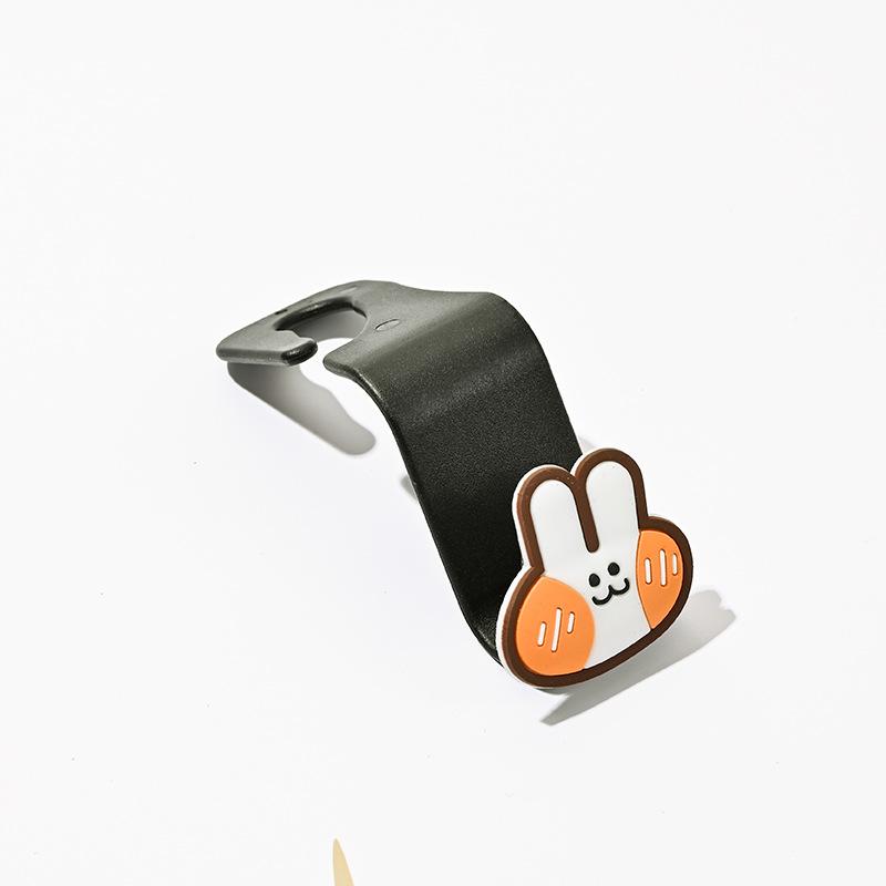 Car Seat Back Hook Universal Multifunctional Cartoon Storage Hook Automatic Rear Seat Mobile Phone Tablet Holder Hanging Hooks