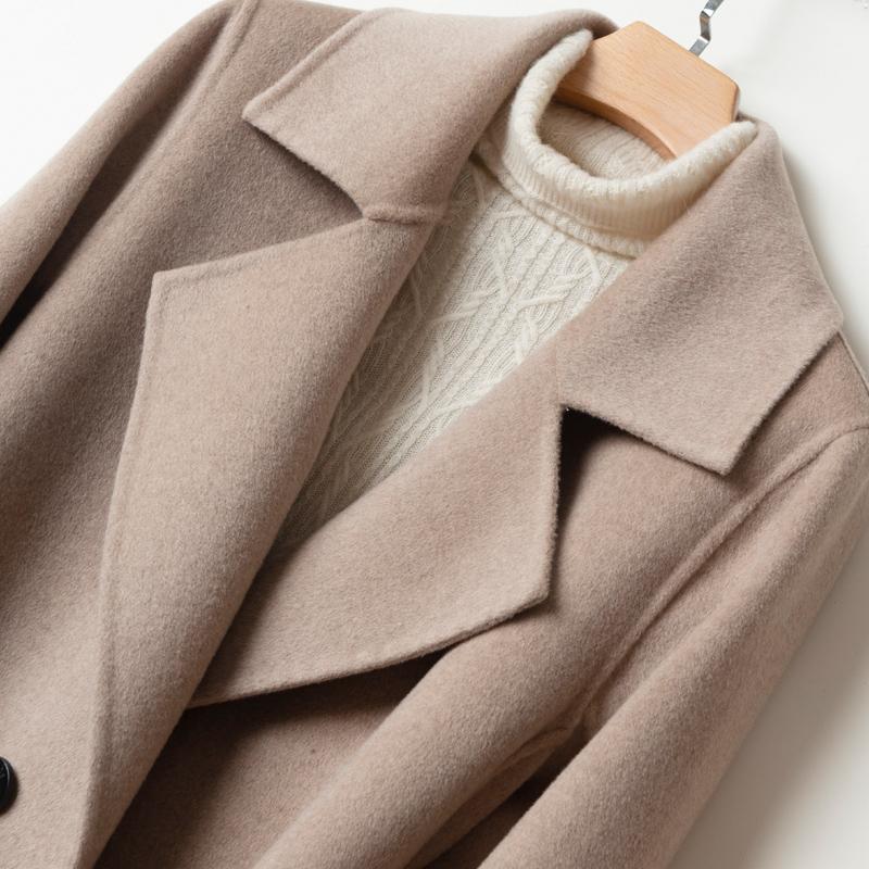 100% Wool Women Coat MODERN NEW SAGA Autumn Wool Long Jacket Handmade Pea Coat Winter Warm Wool Overcoat