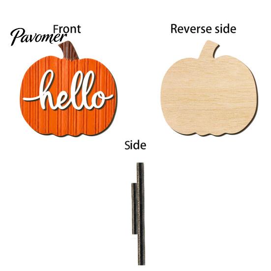 Seasonal Gift for Home Hello Fall Wooden Door Hanger, Pumpkin Maple Leaf Hanging Sign, Autumn Bountiful Display Harvest Front Wall Decor Thanksgiving