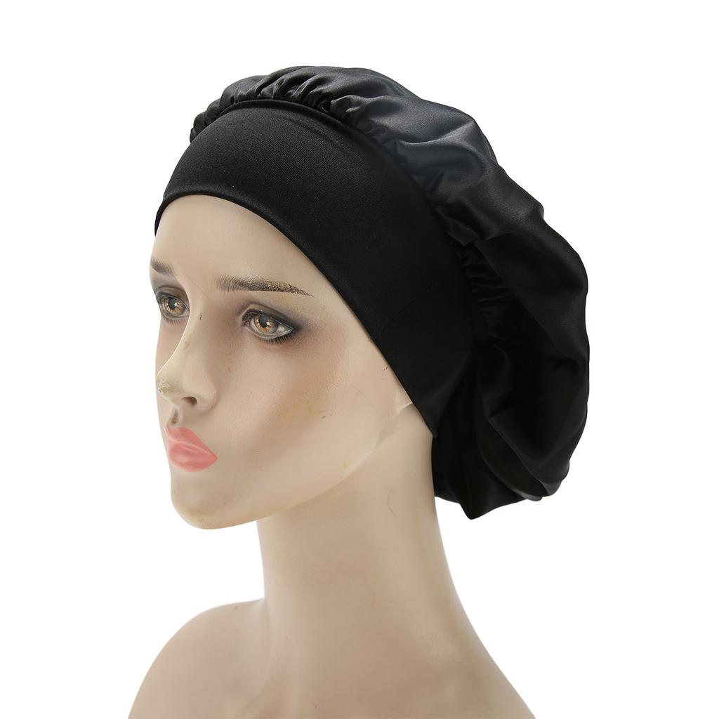 Silk Hair Bonnet Hair Cap Silk Fabric Wide Band Satin Bonnet Breathable Headband Bonnets Wide Band Satin Bonnets