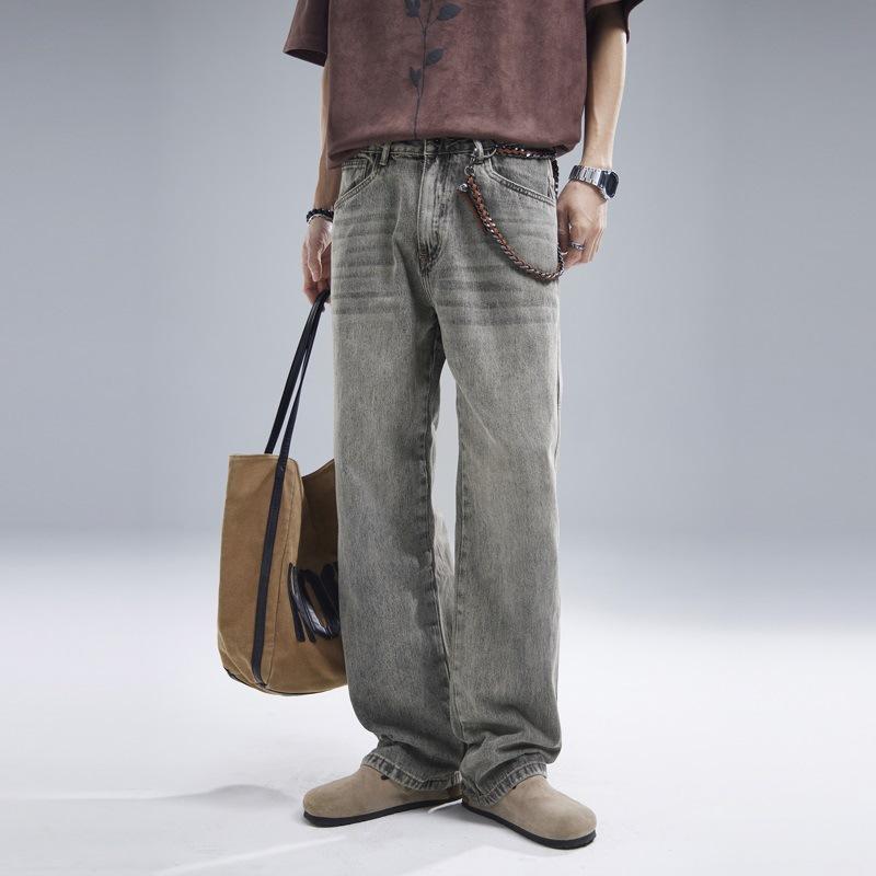 New Style Jeans Men's Spring and Summer Straight Loose Wide-leg Trousers for Men