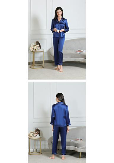 Women's Silk Pajama Set: Long Sleeve Two-Piece, 100% Mulberry Silk, Versatile for Home or Outdoors, Spring/Summer Style