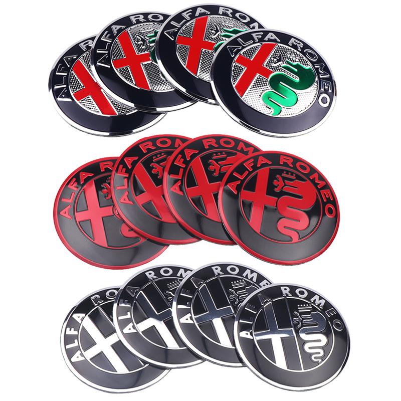 4pcs 56mm Car Wheel Center Hub Stickers Cap Decoration For Alfa Romeo Giulia 159 147 156 Mito Stelvio Giulietta Auto Accessories bvn123
