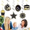 6pcs/set Ramadan Festival Wall Ceiling Decoration Ramadan Spiral Tag Hanging Ornament Decor Eid Mubarak Party Decor
