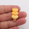 5pcs/lot Cartoon Cute Heart Lollipop Charms Pendant Resin Gradient Color Three Love Heart for DIY Jelewelry Making Accessories